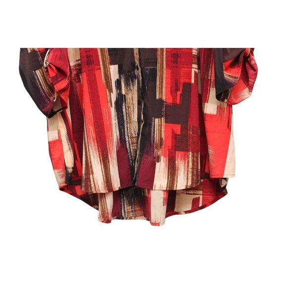 NWT Catherines Blouse Size 3X 26W 28W Abstract Button Front Stretch Career Boho - Picture 4 of 15